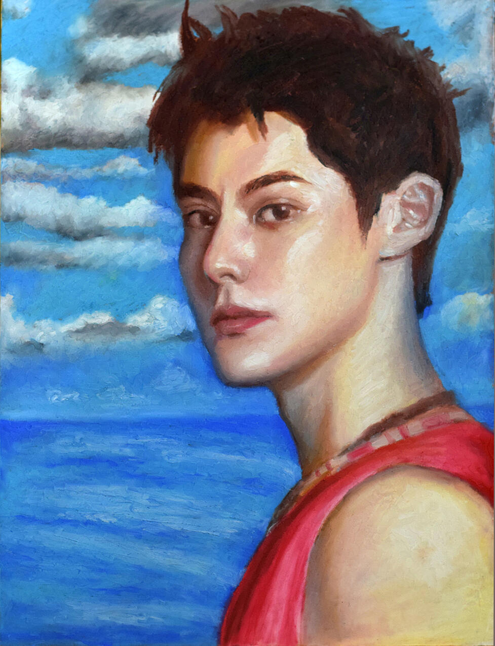 Dylan Dylan Wang, Dylan, Portrait, Artwork, Sennelier, Oil Pastels